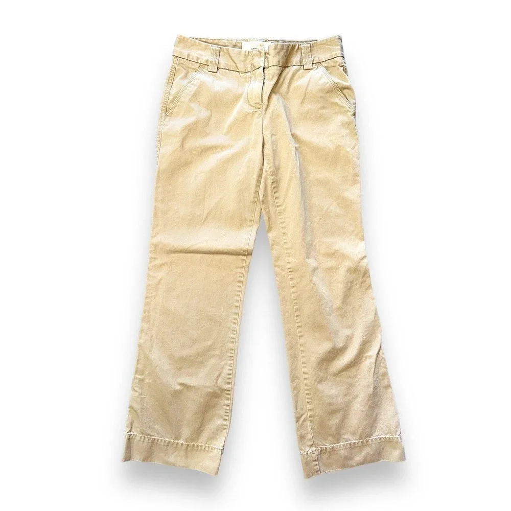 G1 Vintage Y2K J Crew Low Rise Chino‎ Khaki Pants Flare Bootcut Women's Size 4